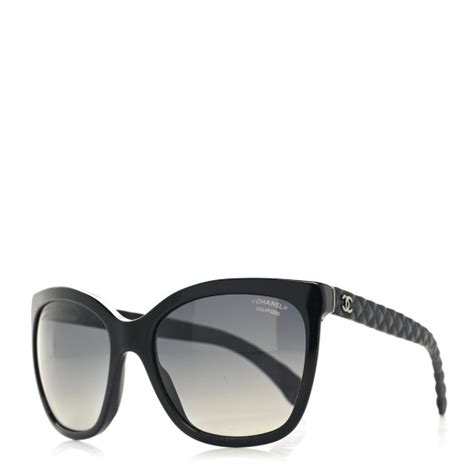 CHANEL Acetate Quilted Polarized Butterfly CC Sunglasses 